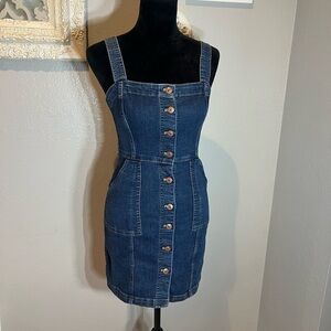 Divided Blue Denim Overall Dress
